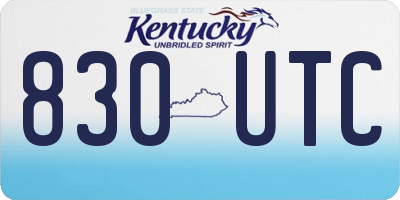 KY license plate 830UTC