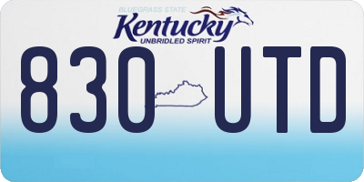 KY license plate 830UTD