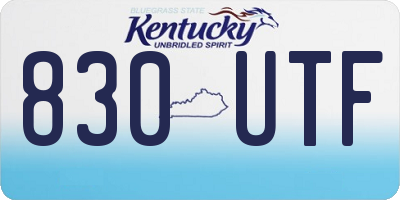 KY license plate 830UTF