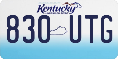 KY license plate 830UTG