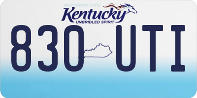 KY license plate 830UTI