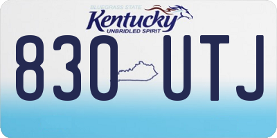 KY license plate 830UTJ