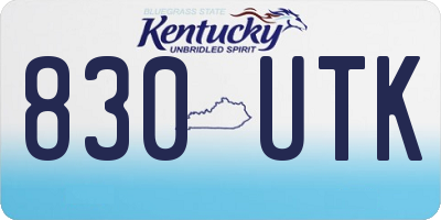 KY license plate 830UTK