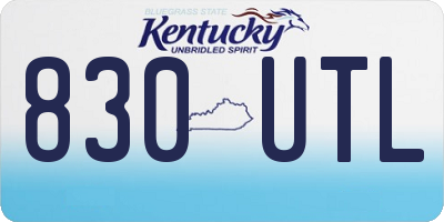 KY license plate 830UTL