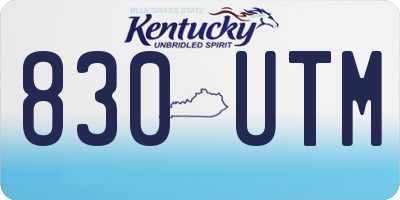 KY license plate 830UTM