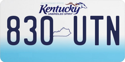 KY license plate 830UTN