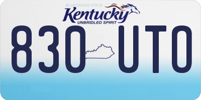 KY license plate 830UTO