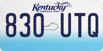 KY license plate 830UTQ