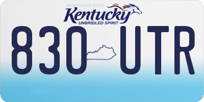 KY license plate 830UTR