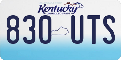 KY license plate 830UTS