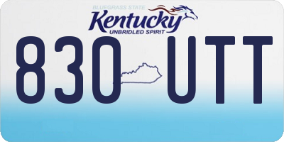 KY license plate 830UTT