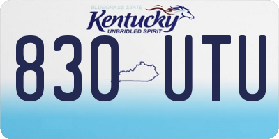 KY license plate 830UTU