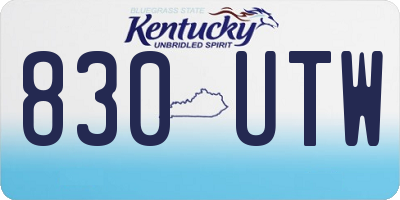 KY license plate 830UTW