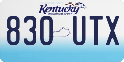 KY license plate 830UTX