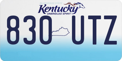 KY license plate 830UTZ