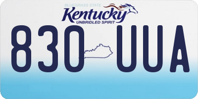 KY license plate 830UUA