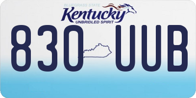 KY license plate 830UUB