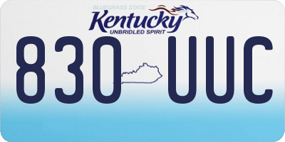 KY license plate 830UUC