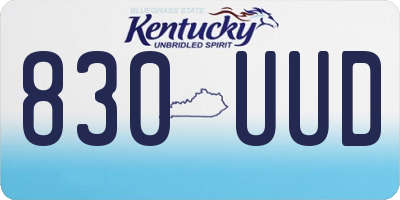 KY license plate 830UUD