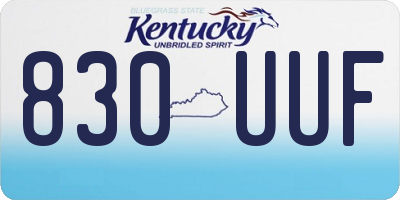 KY license plate 830UUF