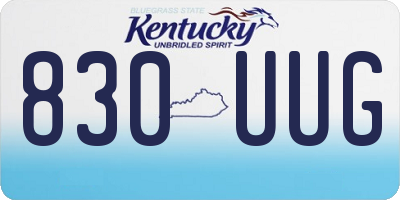 KY license plate 830UUG