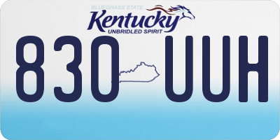 KY license plate 830UUH