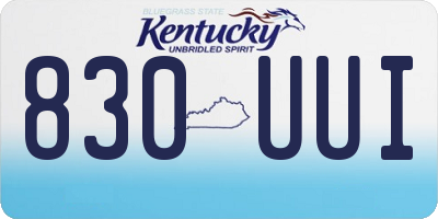 KY license plate 830UUI
