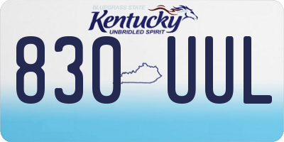 KY license plate 830UUL