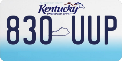 KY license plate 830UUP