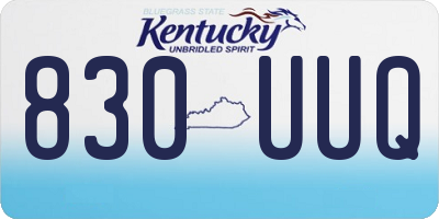 KY license plate 830UUQ
