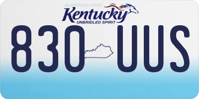 KY license plate 830UUS