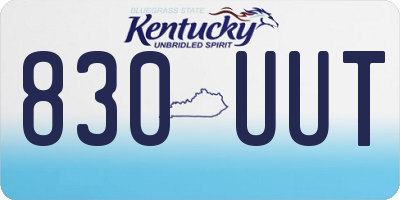 KY license plate 830UUT