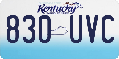 KY license plate 830UVC