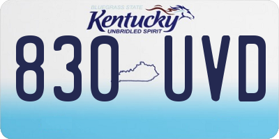 KY license plate 830UVD