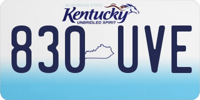KY license plate 830UVE