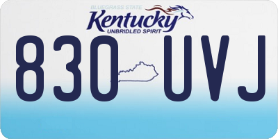 KY license plate 830UVJ