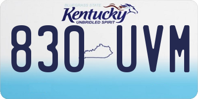 KY license plate 830UVM