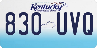 KY license plate 830UVQ