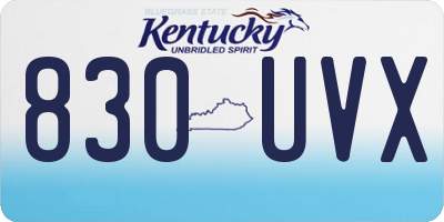 KY license plate 830UVX
