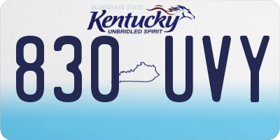 KY license plate 830UVY
