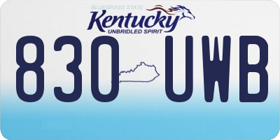KY license plate 830UWB