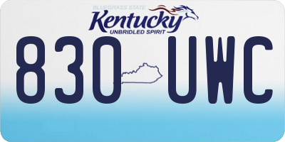 KY license plate 830UWC