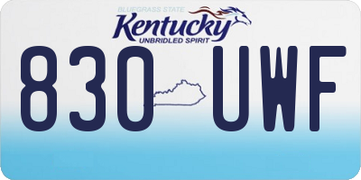 KY license plate 830UWF