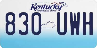 KY license plate 830UWH