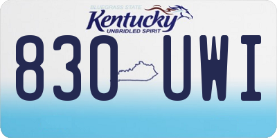KY license plate 830UWI