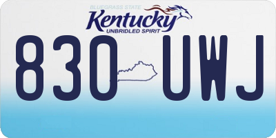 KY license plate 830UWJ