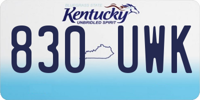 KY license plate 830UWK