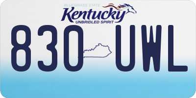 KY license plate 830UWL