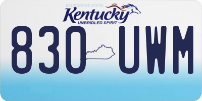 KY license plate 830UWM