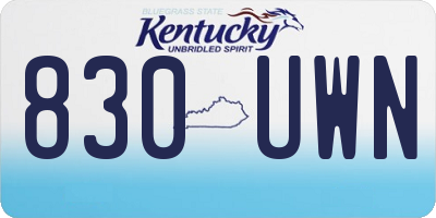 KY license plate 830UWN